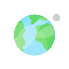 Earth icon, planet graphic design template, isolated object, vector illustration