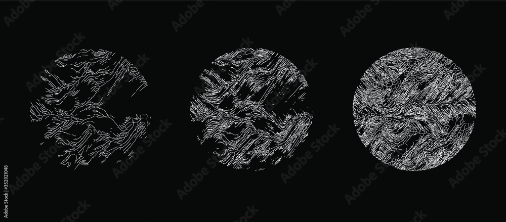 Poster Generative Art with Visualization of Random Perlin Noise. Conceptual image of high tech systems: Artificial Intelligence, Deep Learning, Neural networks and Internet Map.