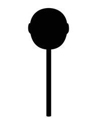 Silhouette of a lollipop. Round lollipop - vector black silhouette for logo or pictogram. Caramel sign or icon.