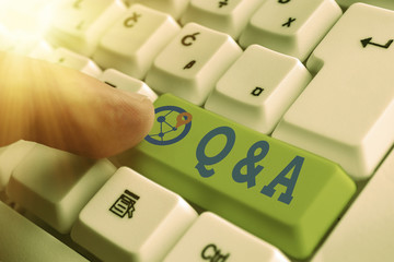 Handwriting text writing Q And A. Conceptual photo a period of time or an occasion when someone...