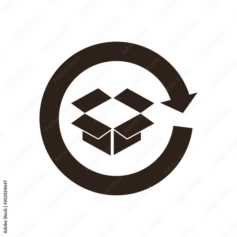 Poster box inside arrow flat style icon vector design