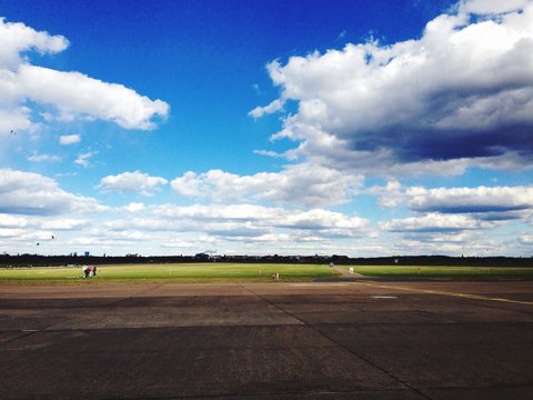 Berlin Tempelhof Airport Against Cloudy Sky