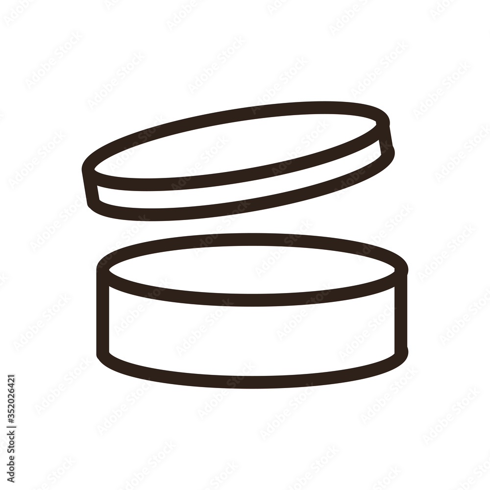 Poster box with circle shape flat style icon vector design