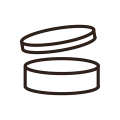 Box with circle shape flat style icon vector design