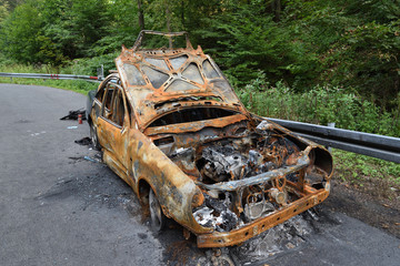 burnt car wreck