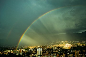 rainbow in the city