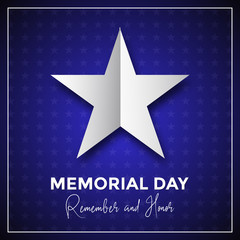 Obraz premium USA Memorial Day, remember and honor of the warriors served the country. Poster, card design. Vector illustration.