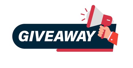 Giveaway ,Giveaway winners poster template for social media posting or website.Vector, Red Giveaway Seal, Mark, Label Design Template