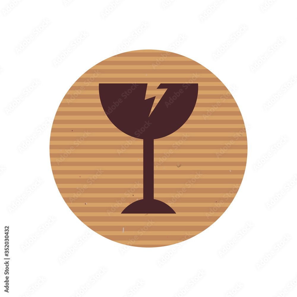 Poster fragile line style icon vector design