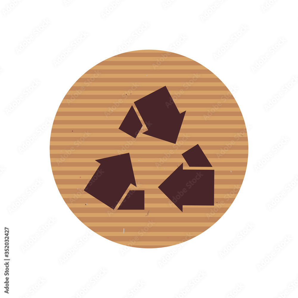 Poster isolated recycle line style icon vector design
