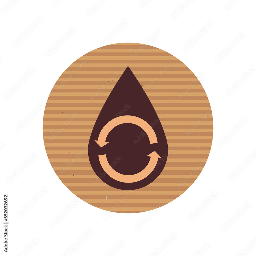 Poster drop with circle arrows line style icon vector design