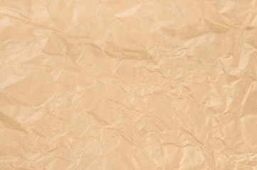  Brown crumpled paper texture for background.