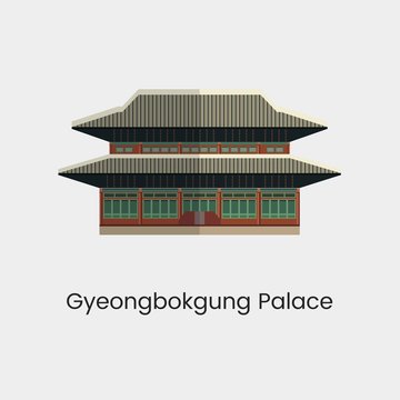 gyeongbokgung palace vector illustration for website and graphic design