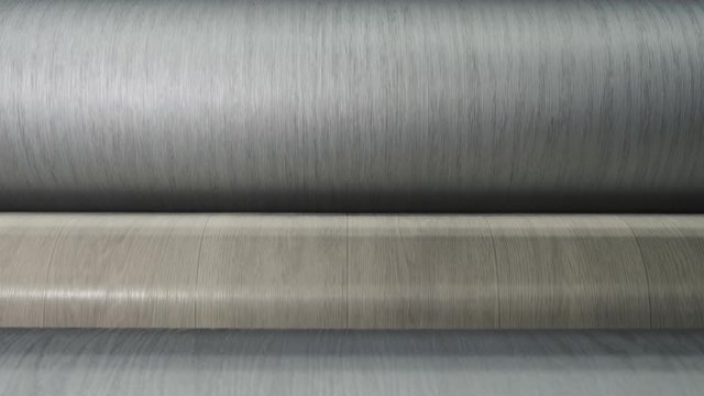 Linoleum technology production. Printing texture, embossing