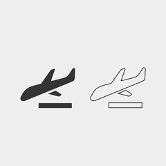 plane landing icon vector illustration for website and graphic design