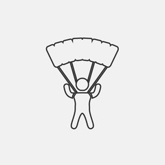 man with parachute icon vector illustration for website and graphic design