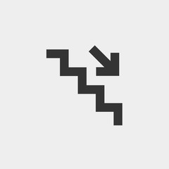 stairs down icon vector illustration for website and graphic design