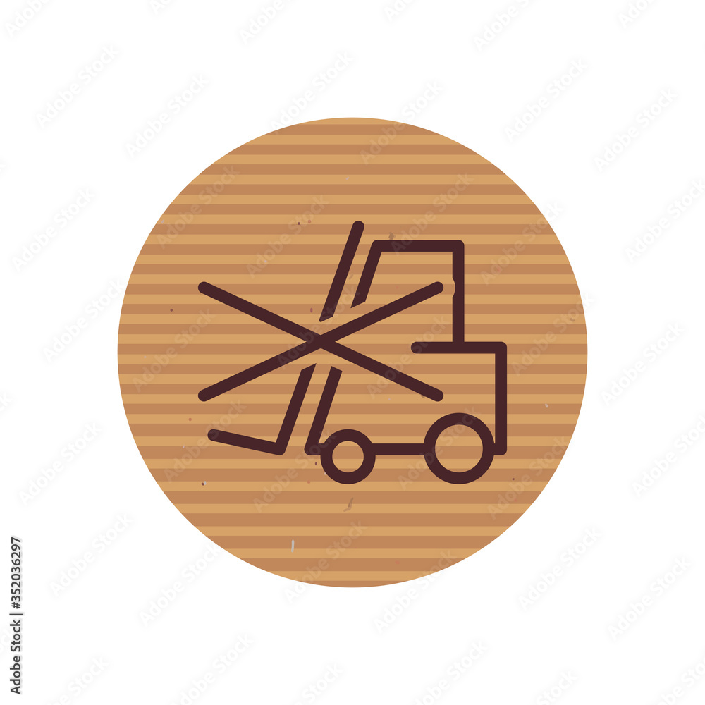 Poster do not use forklift line style icon vector design
