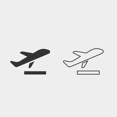 plane taking off icon vector illustration for website and graphic design