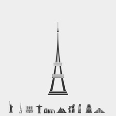 eiffel tower icon vector illustration for website and graphic design