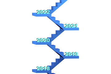 Staircase with many different years - 3d rendering