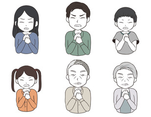 恐怖で目を瞑る家族