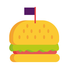 delicious burger fast food detailed style icon