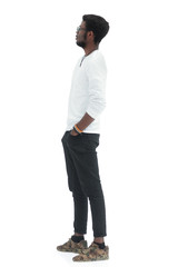 Fototapeta premium side view. casual young man looking forward .
