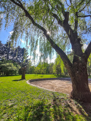 Spring view of South Park in city of Sofia