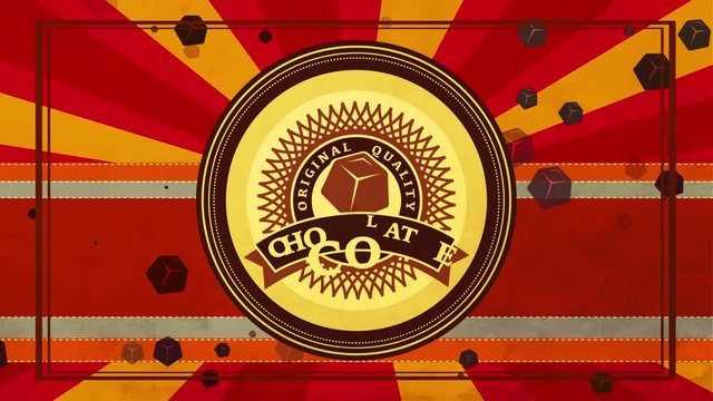brand idea for original quality food with delicious gourmet elements with vintage printing and squared tan adorable piece