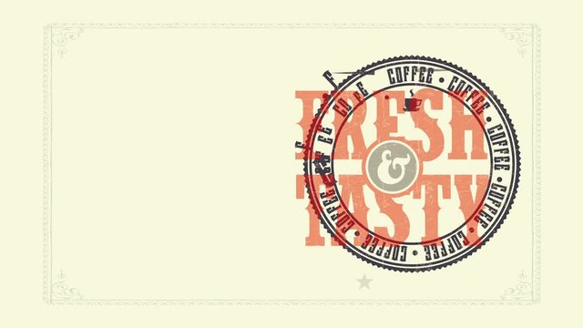 coffee store art for coffee taste occasion with westerns fancy type on rounded old-fashioned symbol with stars