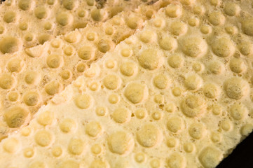 diabetic diet crunches - crispy waffle crispbread from wheat, texture