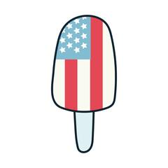 ice cream with usa flag line and fill style