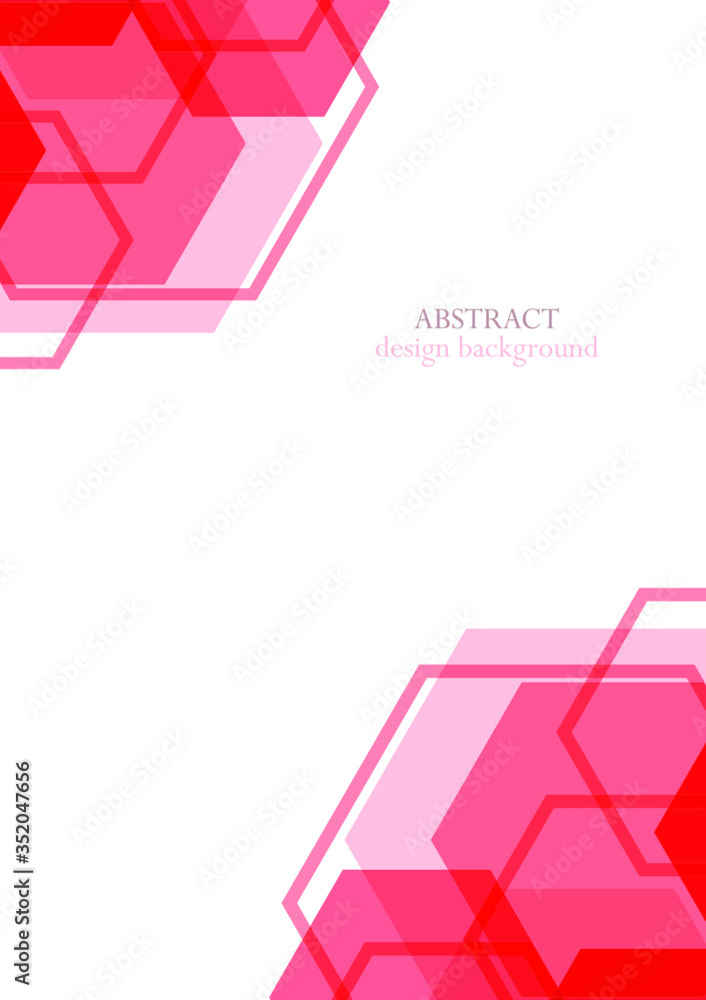 Poster modern red gradient hexagon abstract background. abstract shapes vector graphic. hexagon design.