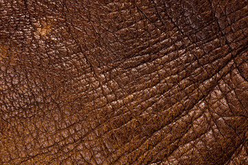 Fototapeta premium Old vintage genuine soft brown leather texture background, top layer with pores and scratches, macro, close-up