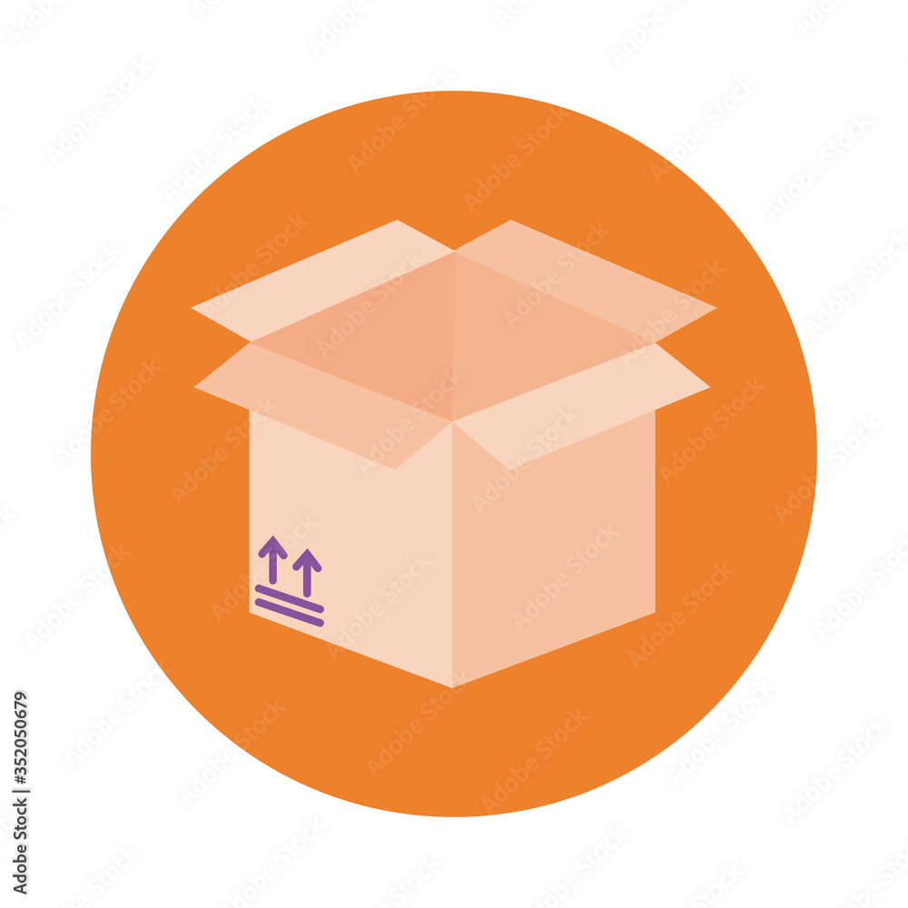 Poster box and arrow delivery service block style