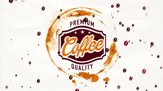 retro brand dream for famous coffee drink with gourmet cappuccino taste with damp mug spot on paper