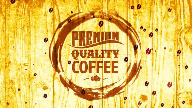 daybreak coffee shop board offering glowing drink with excellent flavour designed with teacup stain on wooden texture