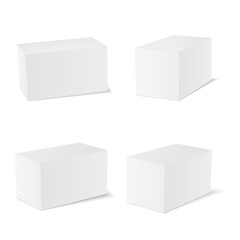 Blank package Box set. Isolated on white. Vector