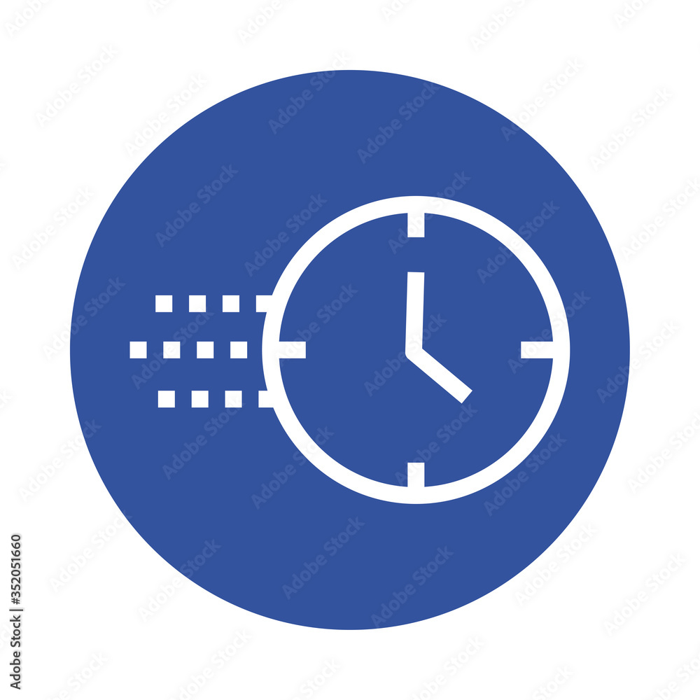 Poster time clock block style icon