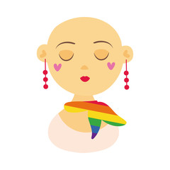 lesbian character gay pride hand draw style