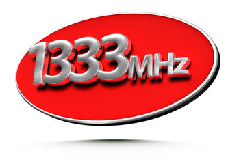 3D illustration 1333 MHz Ellipse isolated on a white background.(with Clipping Path).