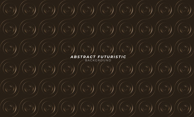 Graphic gold circles seamless pattern. Abstract futuristic art wallpaper. Vector illustration.