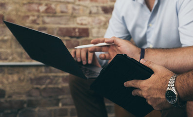 businessman working on laptop