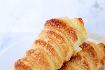 Horn pastry cake with vla or vanilla custard filling. Homemade cumcum cake filled with cream