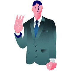 ３を数えるスーツを着た男性のベクターイラスト