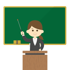 黒板で授業する先生のイラスト