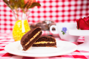 cake, towel, coffee, gingerbread, bread, honey, sweet, food, brown, dulce de leche, chocolate,...