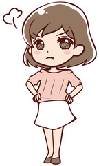 プンプンするアニメ調のお姉さん