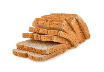 sliced bread isolated on white background